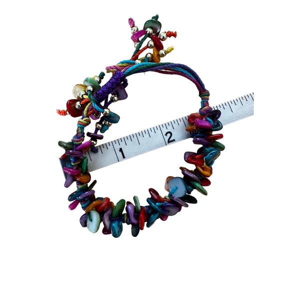 Colored Shell Adjustable Beachy Boho Bracelet - Picture 7 of 7